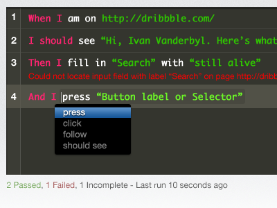 Autocomplete still alive autocomplete menu editor cucumber terminal textmate inline ui