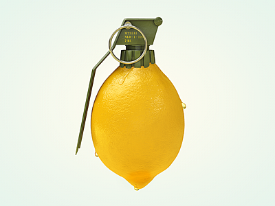 Lemonade 3d 4d c4d cinema droplets fruit grenade lemon sculpting war