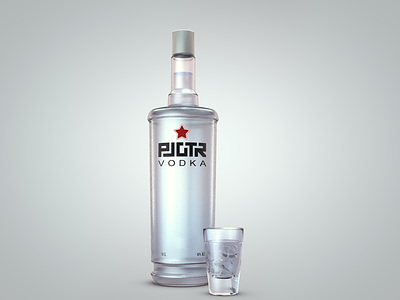 Vodka 3d beverage bottle c4d cap cinema cubes drink edition glass ice limited liquor pjotr russian spirit star vodka водка