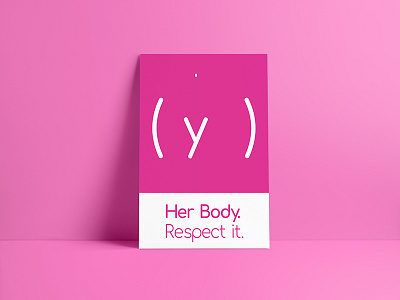 "Her Body" Poster design design flat girl graphic design line logo minimal minimalist mockup pink poster vector