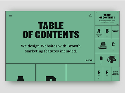 Table of Contents Responsive Website