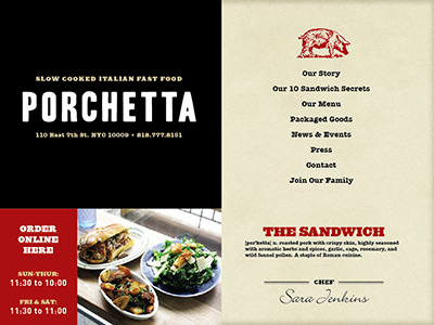 Porchetta Site website