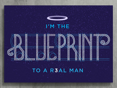 Blueprint Mock angel blue blueprint chance poster typography