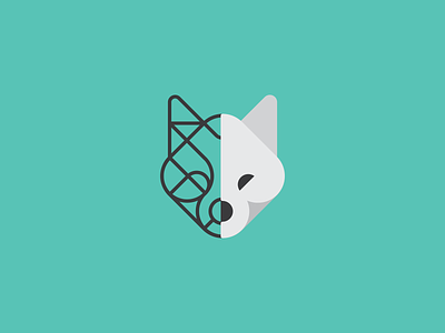 "Wolf" adobe brand branding cyan design graphic design green iconography logo logo design simple vector