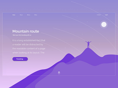 Mountain Route adobe xd ui violet web design
