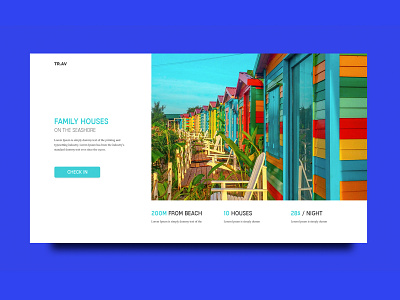 Family Houses Traveling accommodation adobe xd beach house blue colors design homepage my portofolio personal work web design