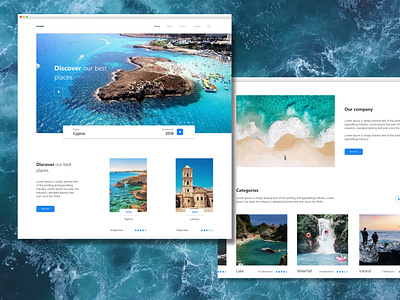 Traveling Website adobe xd blue colors design my portofolio personal work presentation summer web design