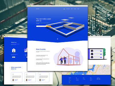 Builders Company - Website adobe xd arhitecture blue buildings colors design illustration my portofolio personal work ui ux web design