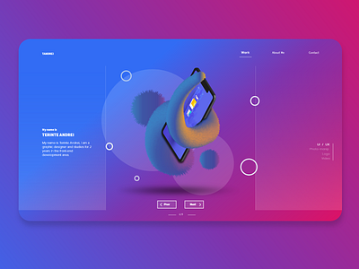 Homepage Portofolio | UI UX Section adobe xd blue colors homepage illustration my portofolio personal work phone red ui web design