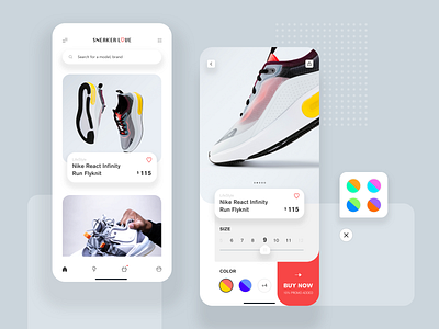Sneaker Love app clean ios minimal mobile shoes app ui ux