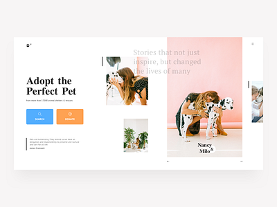Adopt A Pet clean design minimal nashatwork pets responsive ui ux web