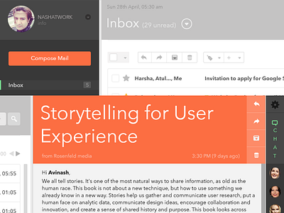 Mail Concept app avatar chat flat forward inbox mail nashatwork reply