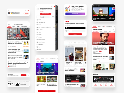 News Mobile Home : Times Of India cards clean minimal news ui ux