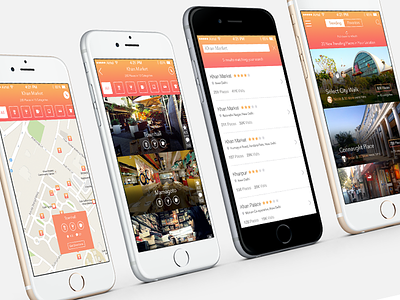 Where to...Progress towards discovery and listings books categories filters food ios list map nashatwork places restaurant ui ux