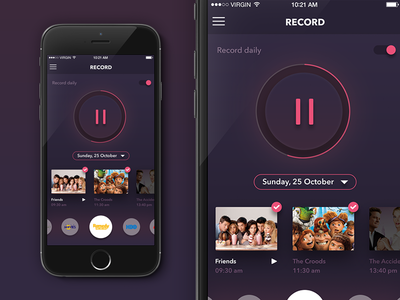 Week 08 - Record Television Programs concept exercise ios iphone app make in india mobile ui ux weekly