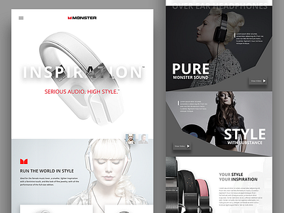 Shot Week 09 - Headphones Landing Page concept design exercise headphones landing typography ui ux web