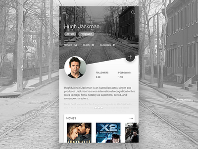 Material Profile actor android cards material profile ui kit