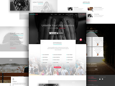 Unbottle - Landing agency design desktop emotions home landing mobile responsive typography ui ux website