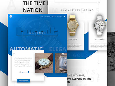 HMT Home landing page legacy responsive ui ux watches web design