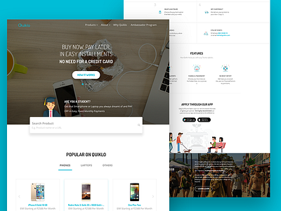QUIKLO HOME animation ecommerce flat landing responsive search ui ux web