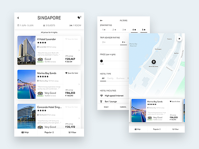 Hotels app clean ios iphone minimal travel ui ux