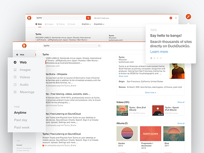 DuckDuckGo Search clean minimal search ui ux web