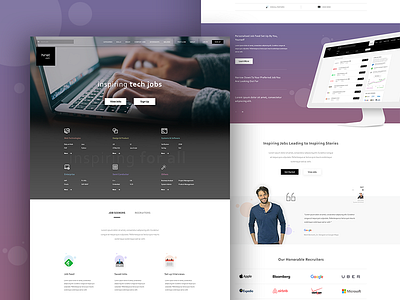 Hirist.com Marketing Site & Search Page Concept clean hire minimal responsive ui ux web