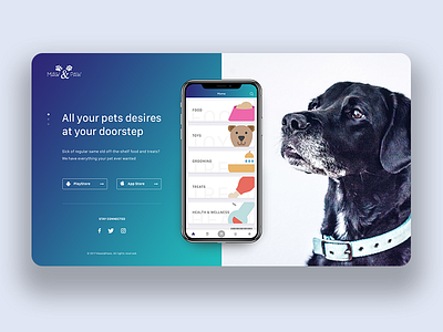 Pet App Landing app clean landing minimal responsive ui ux web