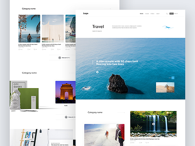 Magazine Travel clean landing page magazine responsive ui ux web design