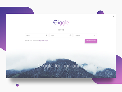 Giggle Sign Up clean design logo minimal responsive sign in page ui ux web