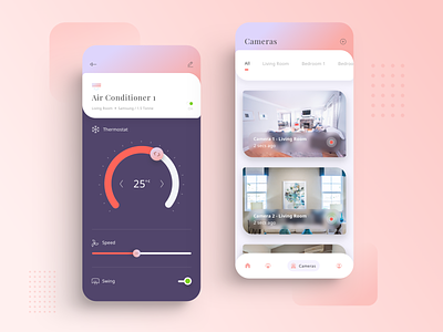Smart Home 3 cards clean design home app ios lifestyle minimal mobile smart app ui ui kit ux