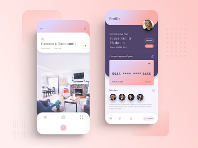 Smart Home 4 app camera clean design ios minimal mobile payment profile security ui ux