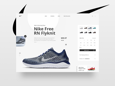 Nike Show Shop cart clean ecommerce minimal responsive ui ux web design