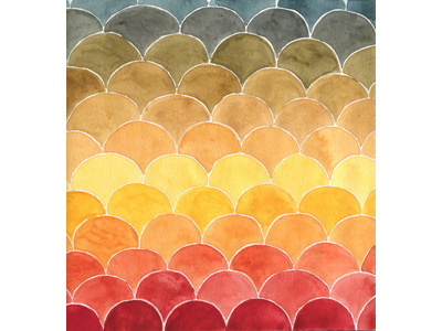 Feb 10 abstract colors gouache gradation semi circles