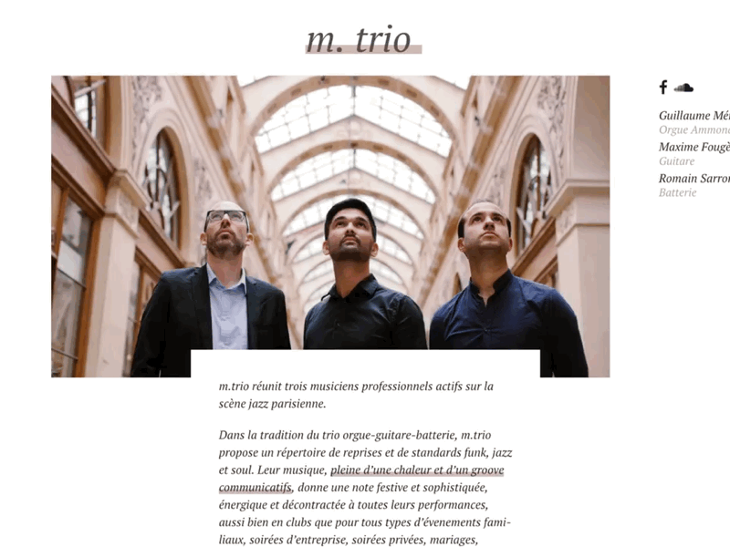 M trio single-page
