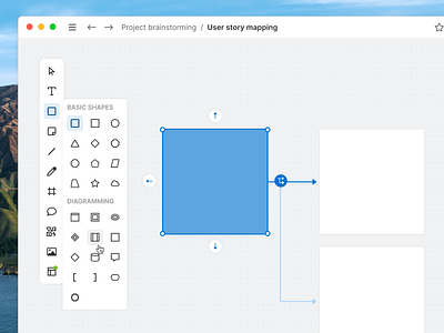 Aha! Create - Whiteboard shapes desktop app diagramming menu shapes whiteboard