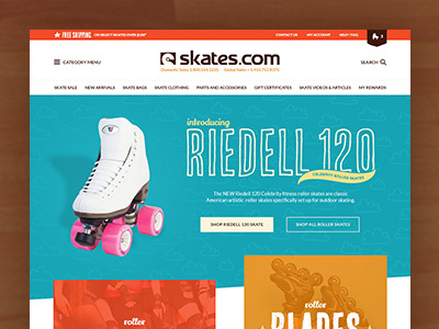 Skates colorful e commerce retro vintage