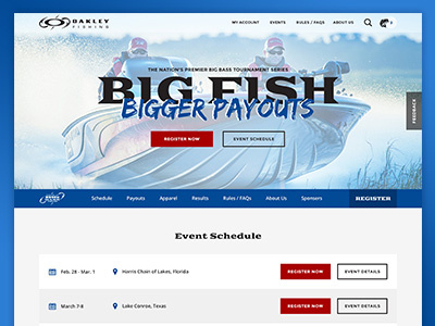 Big Bass Tournament Site Design ecommerce fishing modern responsive typography