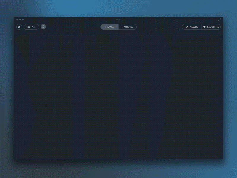 Movie app interaction wovie view lists blue cover app movies movie interaction gif loading effects