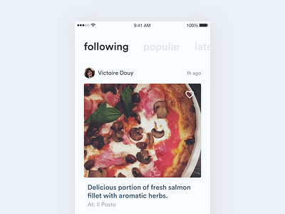yumeat — photos feed app application design feed food minimal photo typography ui