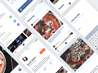 yumeat — app screens app application design feed food minimal photo typography ui