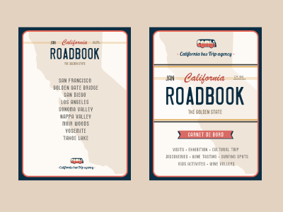Roadbook to California brochure cover editorial print typography vintage