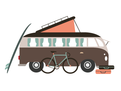 Combi trip combi illustration illustrator surf vector vintage volkswagen