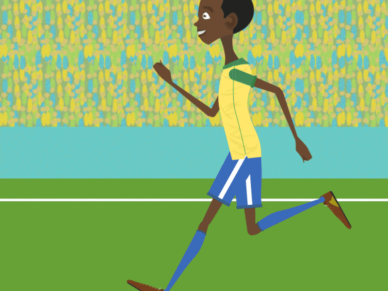 Football player animation brazil character duilk football player
