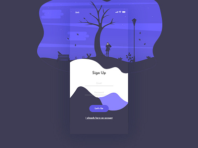 Sign Up - Daily Ui Challenge - Day 1 daily ui 001 daily ui challange night sign up undraw