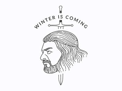 Ned Stark branding game of thrones graphic design illustration line art line work ned stark vintage