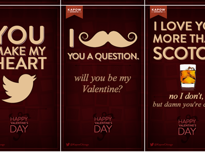 Kapow Events Valentine's Day cards cards social campaign valentines day