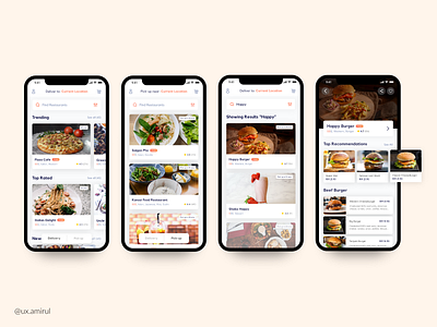 Food Delivery & Pickup App app app design app designer design food app interface interface design ui uiux ux