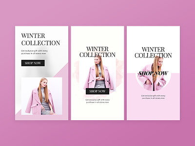 Social Media Ads ads banner collection design facebook instagram pink pinterest sale social media winter