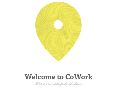Welcome Packet for our CoWorking location drop pin home map topo topography welcome yellow